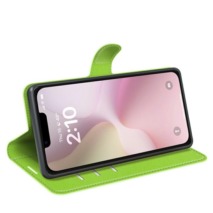 Bild 3,  iPhone 17e / 16e Fodral Litchi Läder Grön