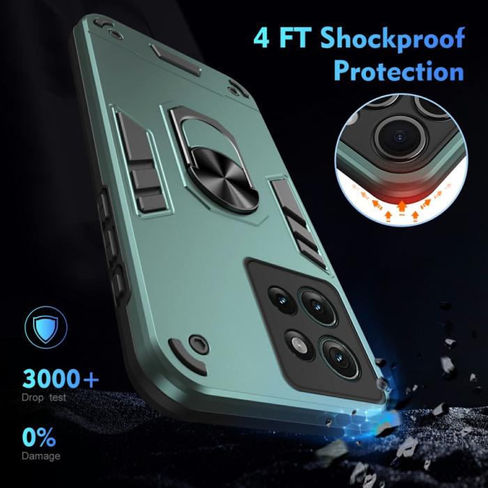 Bild 4,  Motorola Edge 50 Skal Hybrid Armor Ring Grön