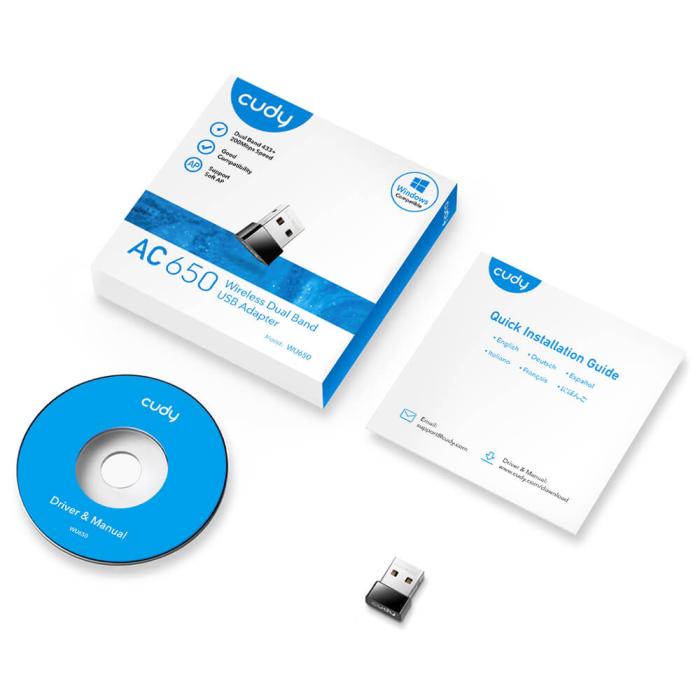 Bild 7, Cudy Cudy Wi-Fi Adapter USB WU650 AC650 Svart