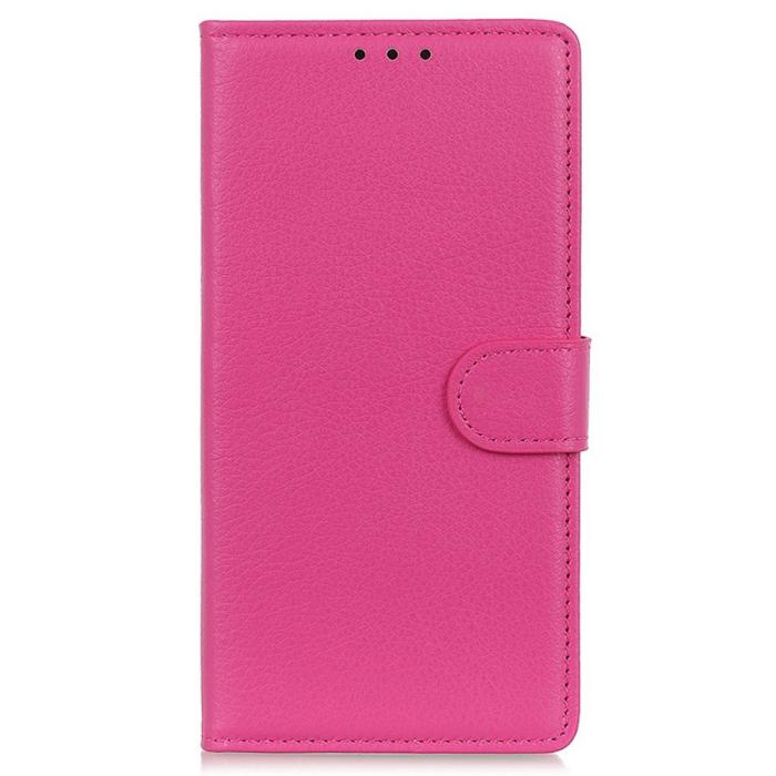 Bild 6,  Motorola Moto E22i Fodral Litchi Läder Rosa