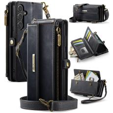 CASEME CASEME Galaxy S25 Fodral RFID Multifunktionell L&auml;der Svart