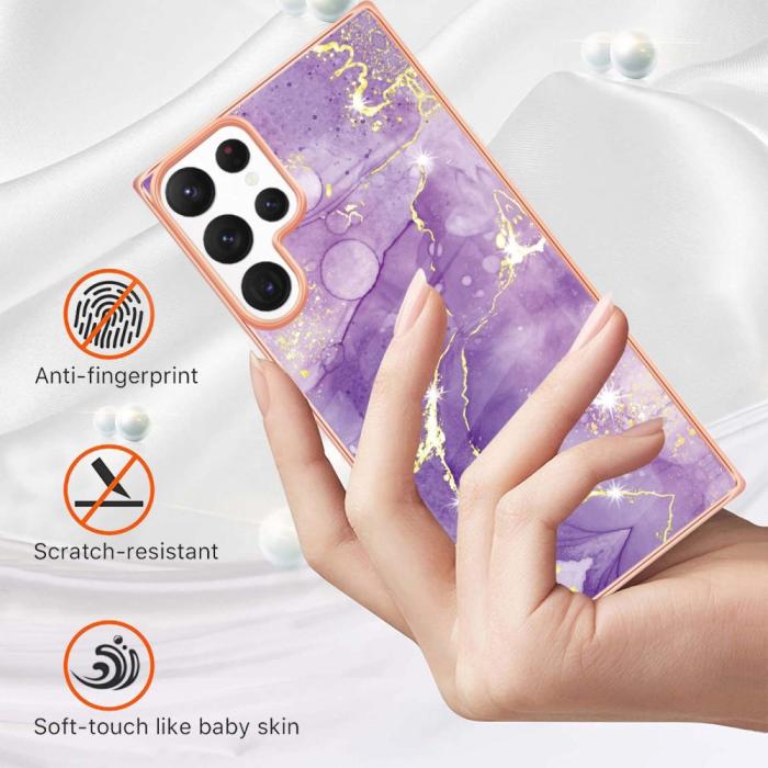 Bild 2,  Samsung Galaxy S23 Ultra Skal Marmor TPU Lila