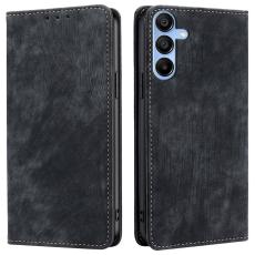  Samsung Galaxy A15 4G/5G Fodral Retro RFID L&auml;der Svart