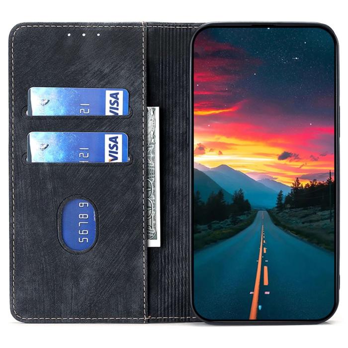 Bild 2,  Samsung Galaxy A15 4G/5G Fodral Retro RFID Läder Svart