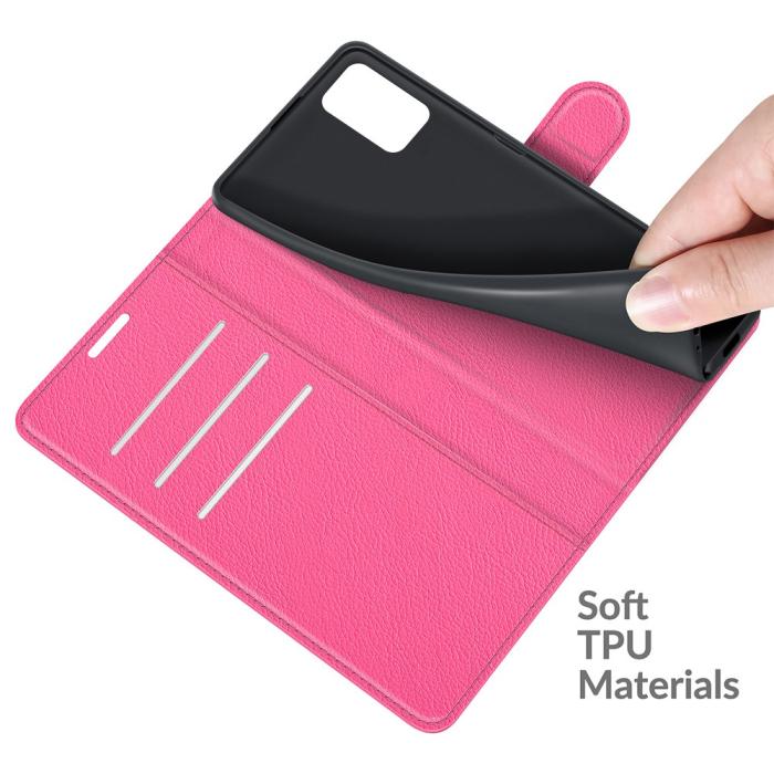 Bild 6,  Samsung Galaxy A03s Fodral Litchi Läder Rosa
