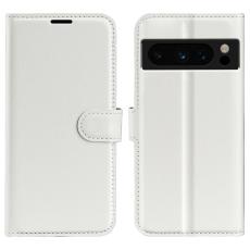  Google Pixel 8 Pro Fodral Litchi Textur Vit
