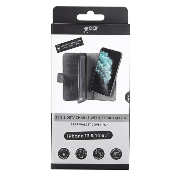 Bild 2, Gear GEAR iPhone 15/14/13 Fodral Flerfack 2in1 Magnet MagSafe Svart