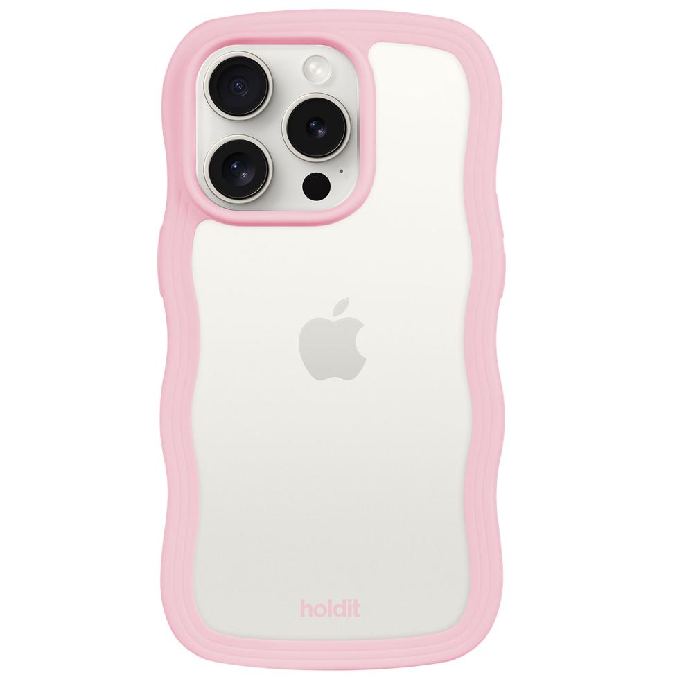 holdit holdit iPhone 15 Pro Max Skal Wavy Pink Transparent