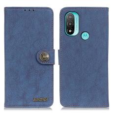 KHAZNEH KHAZNEH Motorola Moto E20 / E40 Fodral Split L&auml;der Bl&aring;