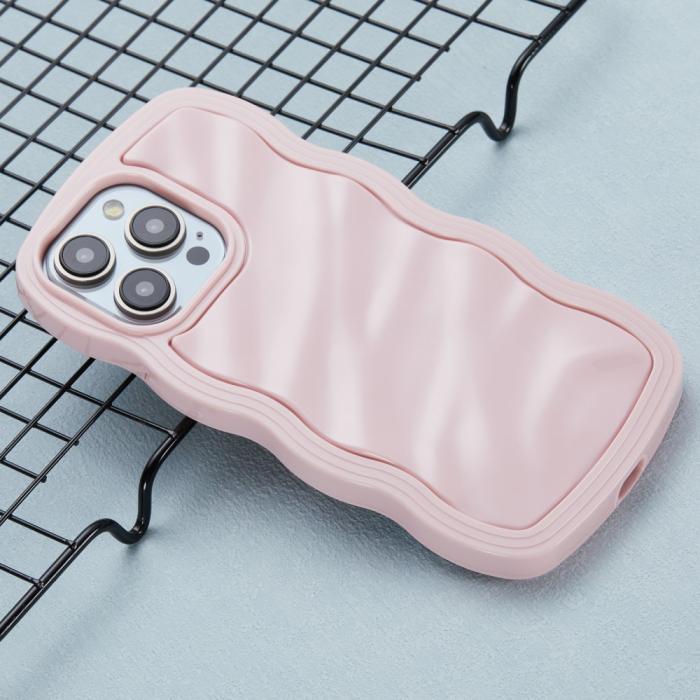 Bild 3,  iPhone 15 Pro Max Mobilskal Wavy Textur Rosa