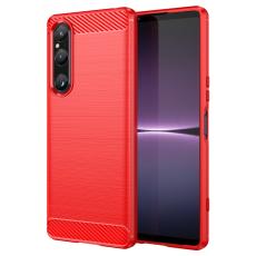  Sony Xperia 1 V Skal Borstad St&aring;l Textur R&ouml;d