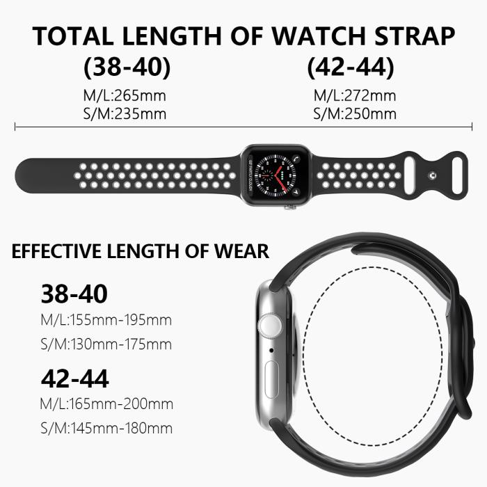 Bild 4, ColorPop Sportarmband Dual-Color Apple Watch 42/41/40/38 mm (M/L) Svart/Grå