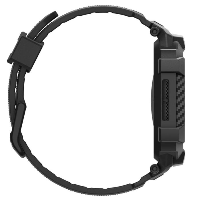 Bild 4, Spigen Spigen Apple Watch 11/10 42 mm Skal/Armband Rugged Armor Svart