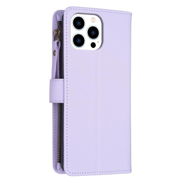 Bild 3,  iPhone 15 Pro Fodral 9-Kort Multifunktionell Ljus Lila
