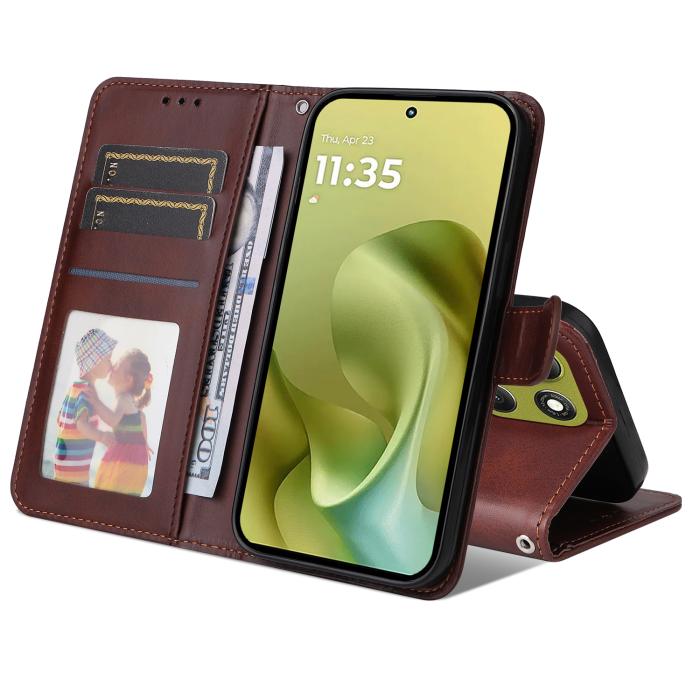Bild 2,  Motorola Moto G86 Power / G86 5G Fodral Läder Brun