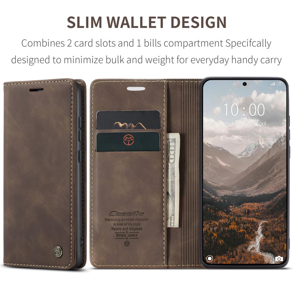 CASEME CASEME Xiaomi 15T Fodral Flip Retro Läder Brun