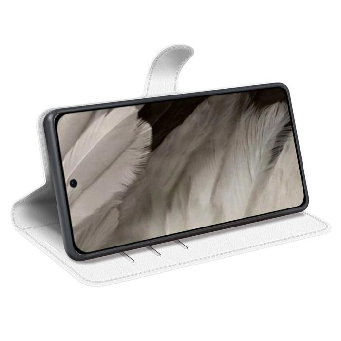 Bild 3,  Google Pixel 8 Pro Fodral Litchi Textur Vit