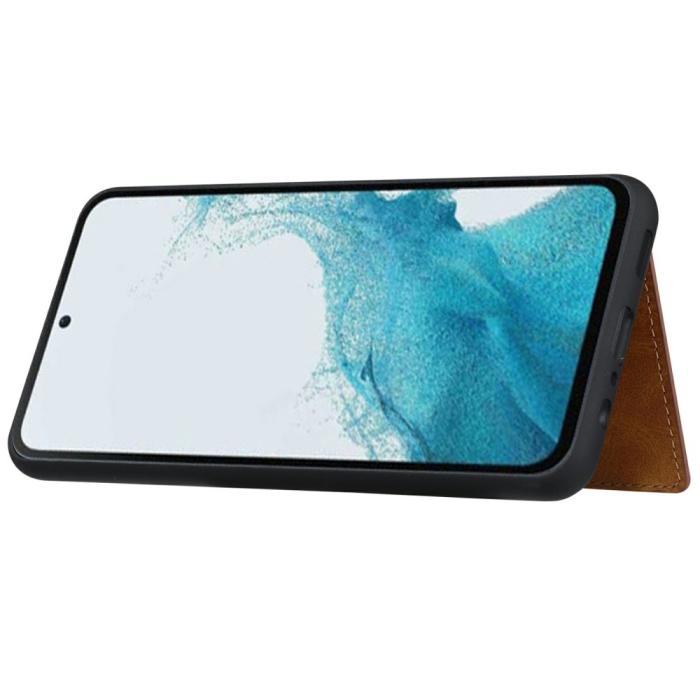 Bild 4,  Samsung Galaxy S25 Läder Skal Med Kortfack Svart