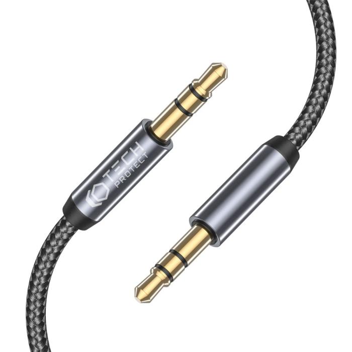 Bild 2, Tech-Protect Tech-Protect 1.5m 3.5mm AUX Ljudkabel Nylon Svart