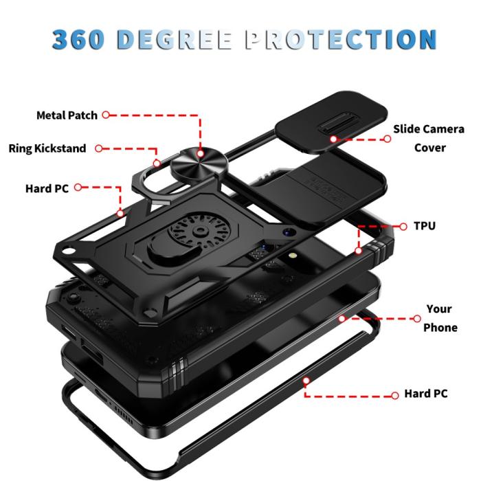 Bild 6,  Galaxy S24 Plus Skal CamShield Ring Hybrid Armor Svart