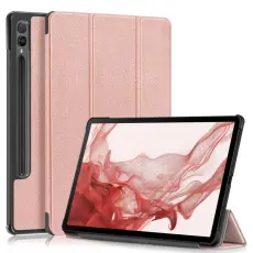  Samsung Galaxy Tab S9 Plus Fodral L&auml;der Ros&eacute;guld
