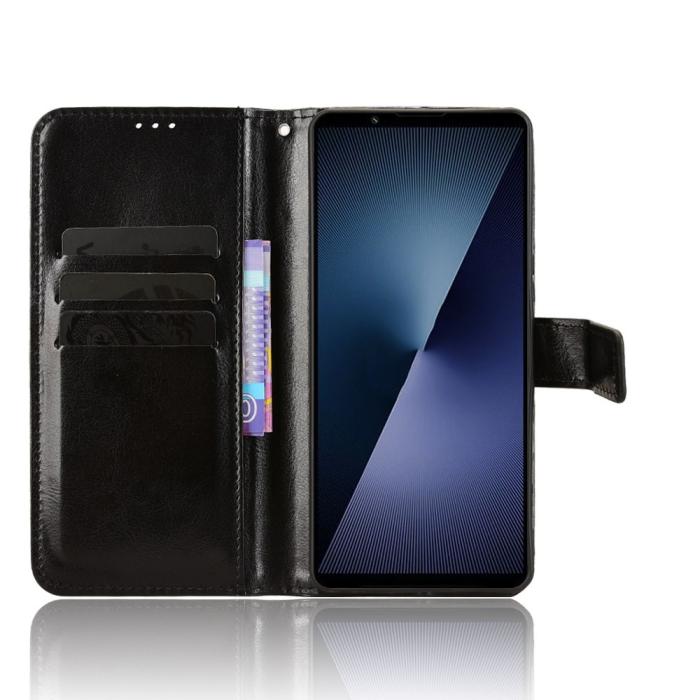 Bild 5,  Sony Xperia 1 VII Fodral Crazy Horse Läder Svart