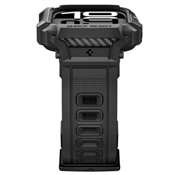 Bild 6, Spigen Spigen Apple Watch 11/10 42 mm Skal/Armband Rugged Armor Svart