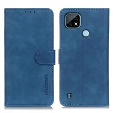 KHAZNEH Realme C21 - KHAZNEH Retro L&auml;der Fodral - Bl&aring;