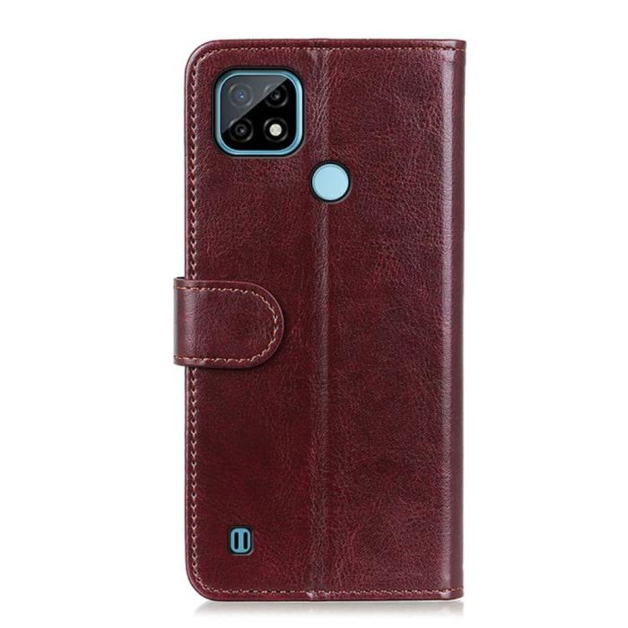 Bild 3,  Realme C21 - Crazy Horse Läder Fodral - Brun