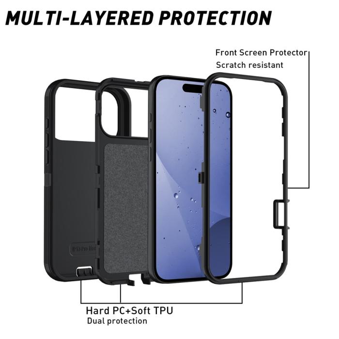 Bild 2,  iPhone 17 Pro Skal Extreme Shockproof Hybrid Svart