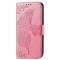  iPhone 13 Mini - Butterfly Tryckt Läder Fodral - Rosa