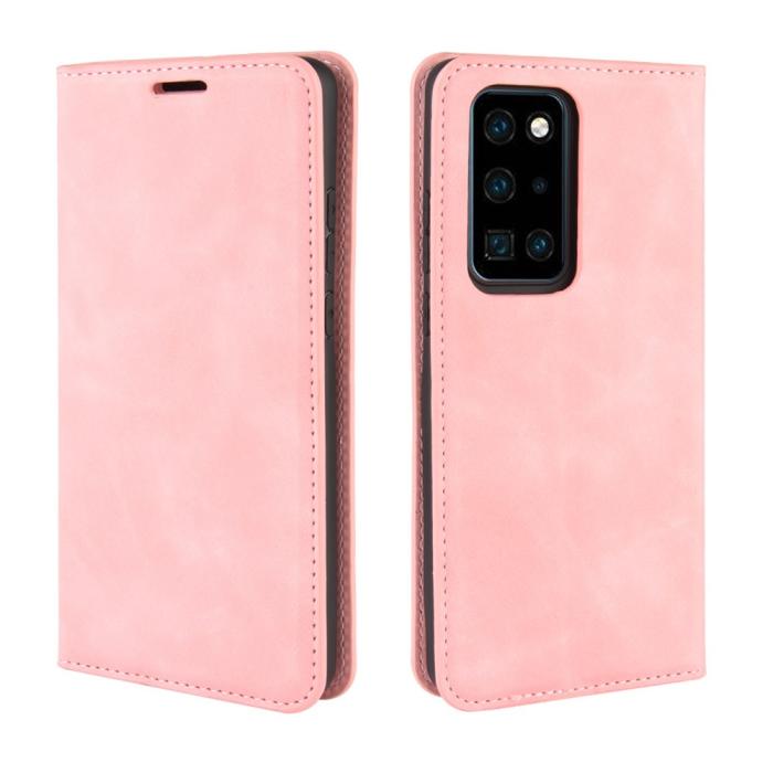 Bild 2,  Huawei P40 Pro - Silkeslent Plånboksfodral - Ljus Rosa