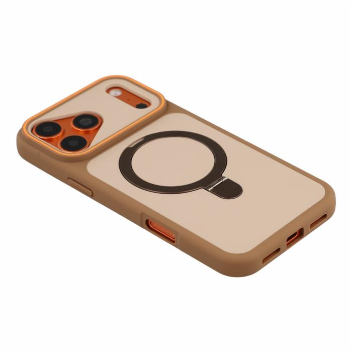 Bild 4,  iPhone 18 Pro / 17 Pro Skal MagSafe Stativ 2-färg Hybrid Brun