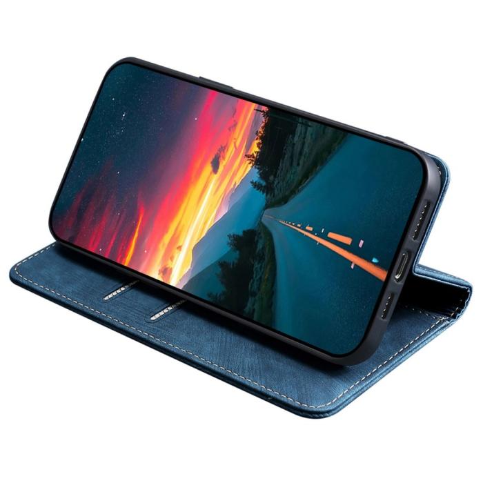 Bild 3,  Samsung Galaxy A15 4G/5G Fodral Retro RFID Läder Blå