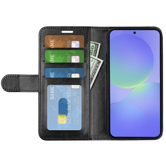 Bild 2,  Samsung Galaxy A37 5G Fodral Crazy Horse Läder Svart