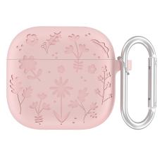  AirPods 4 Skal Med Motiv Blommor Silikon Rosa