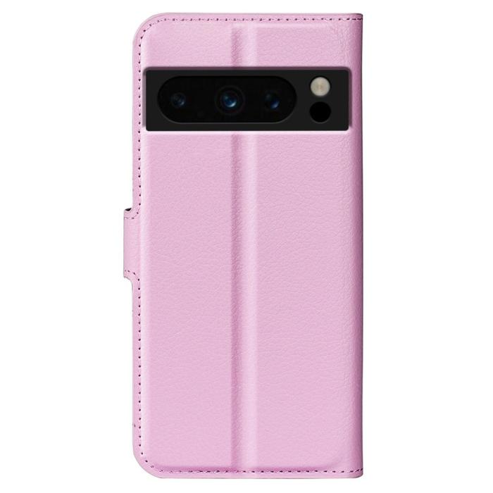 Bild 6,  Google Pixel 8 Pro Fodral Litchi Textur Ljus Rosa
