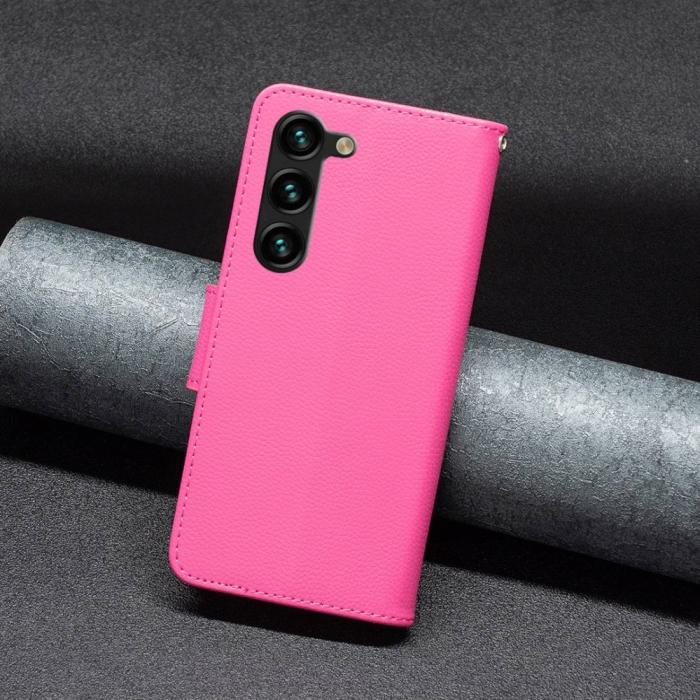 Bild 5,  Samsung Galaxy S23 Plus Fodral Litchi Shark Rosa
