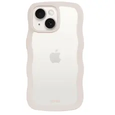 holdit holdit iPhone 15/14/13 Skal Wavy Light Beige Transparent