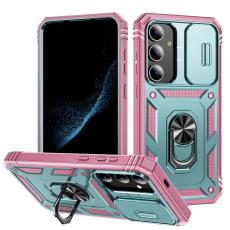  Galaxy S24 Plus Skal CamShield Ring Hybrid Armor Gr&aring;/Gr&ouml;n/Rosa