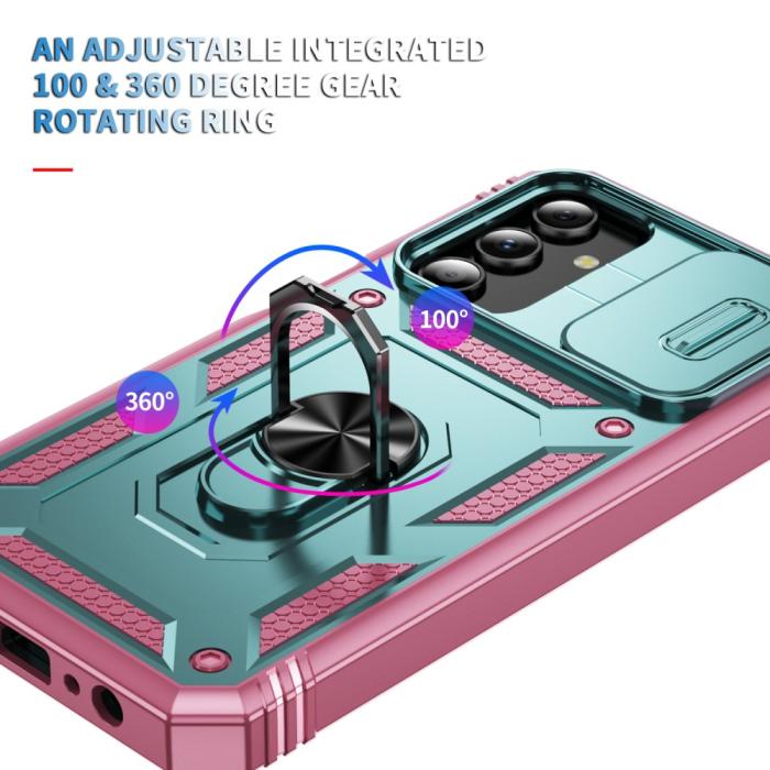 Bild 5,  Galaxy S24 Plus Skal CamShield Ring Hybrid Armor Grå/Grön/Rosa