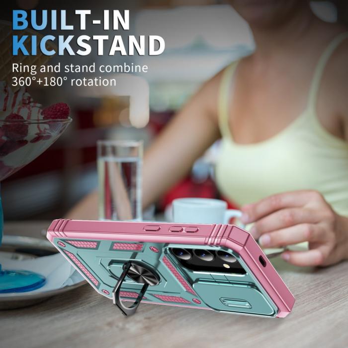 Bild 6,  Galaxy S24 Plus Skal CamShield Ring Hybrid Armor Grå/Grön/Rosa