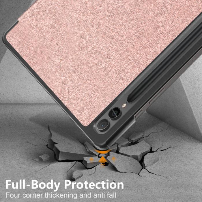 Bild 6,  Samsung Galaxy Tab S9 Plus Fodral Läder Roséguld