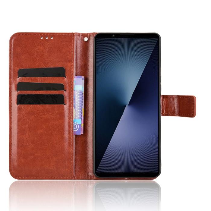 Bild 5,  Sony Xperia 1 VII Fodral Crazy Horse Läder Brun