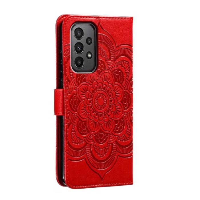 Bild 3,  Samsung Galaxy A24 5G Fodral Mandala Läder Röd