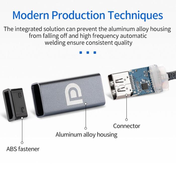 Bild 5,  USB-C till DisplayPort DP Hona Adapter 4K 60Hz Grå