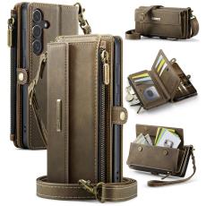 CASEME CASEME Galaxy S25 Fodral RFID Multifunktionell L&auml;der Brun
