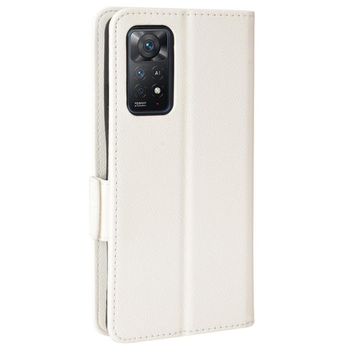 Bild 3,  Xiaomi Redmi Note 11 Pro 5G Fodral Litchi Textur Vit