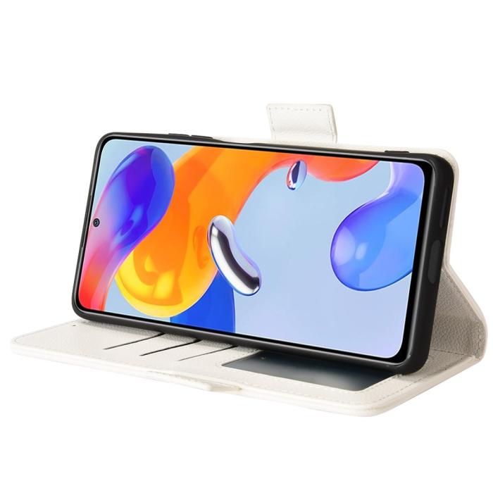 Bild 5,  Xiaomi Redmi Note 11 Pro 5G Fodral Litchi Textur Vit