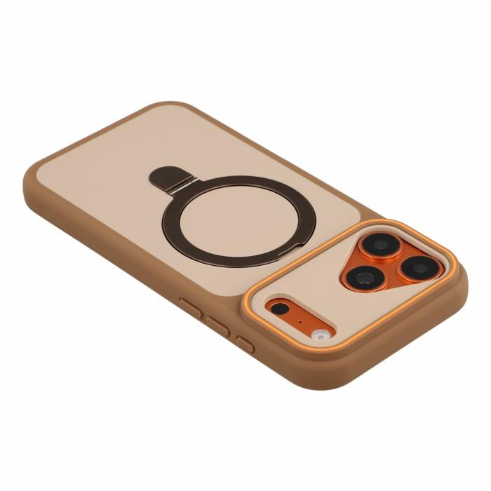 Bild 5,  iPhone 18 Pro / 17 Pro Skal MagSafe Stativ 2-färg Hybrid Brun